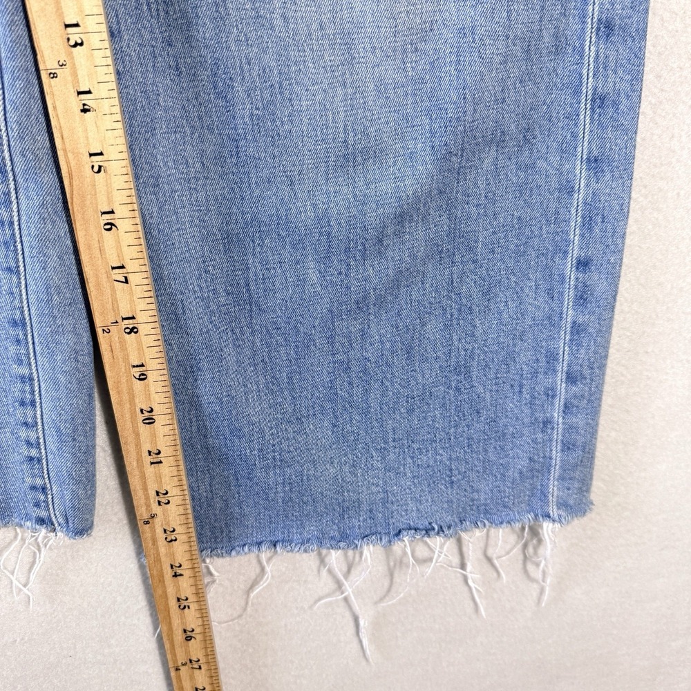 Madewell Jeans Womens 26 Wide Leg Crop Exposed Button Fly Raw Hem Stretch Denim - Picture 12 of 13